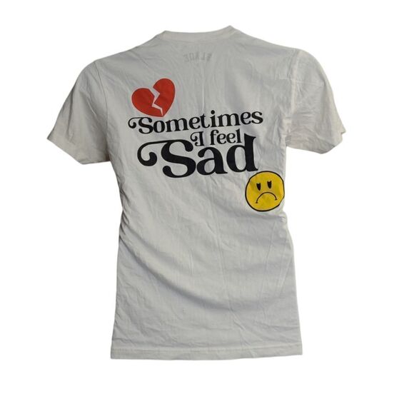 BLAQE sometimes I feel good/sad white short sleeve graphic t-shirt unisex S - Picture 3 of 6